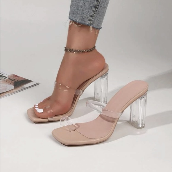 Red Dress Boutique Shoes - Clear strap heels